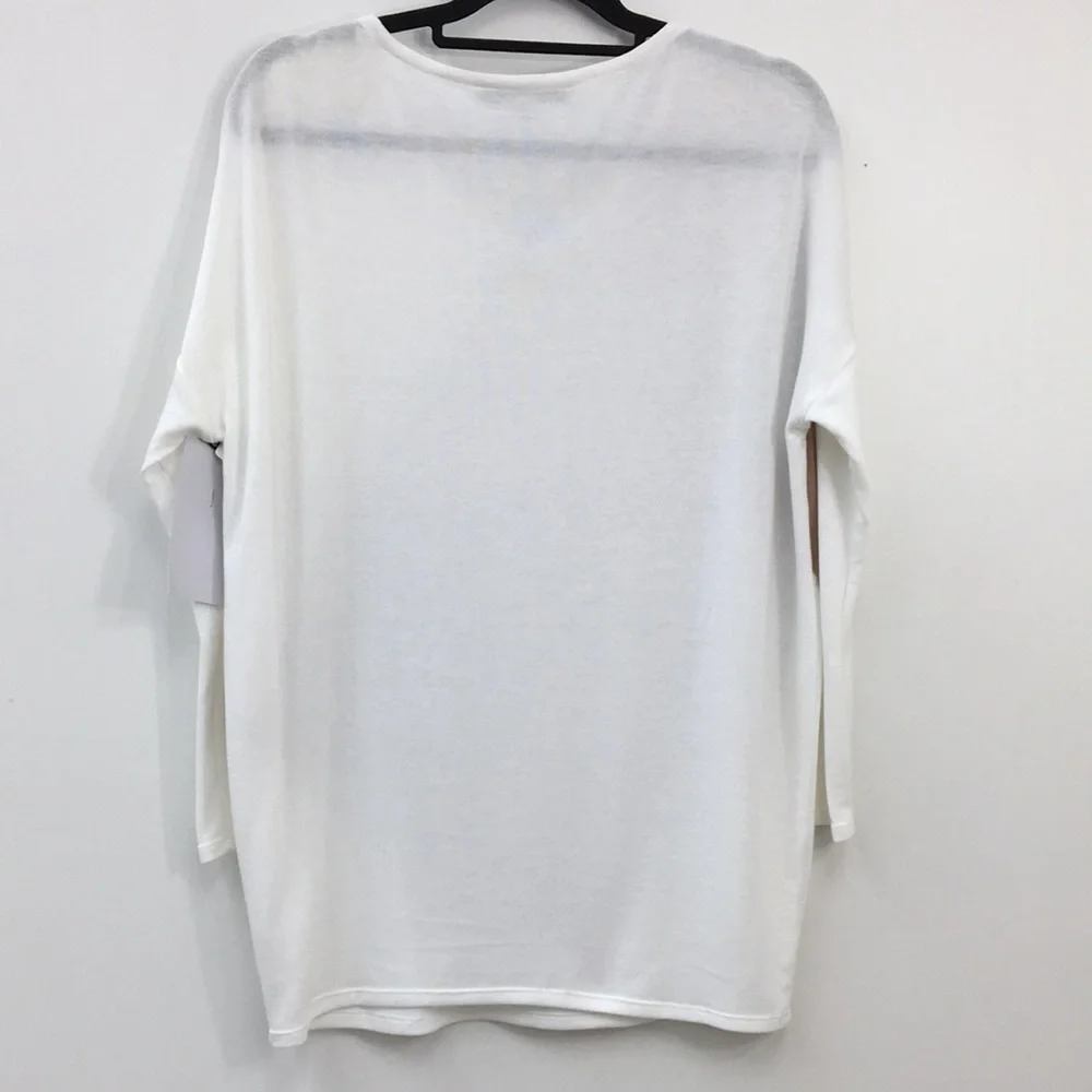 HYFVE 2 Tone Fine Knit 3/4 Sleeves Sweater Tunic Size S NEW With Tags - Picture 5 of 7